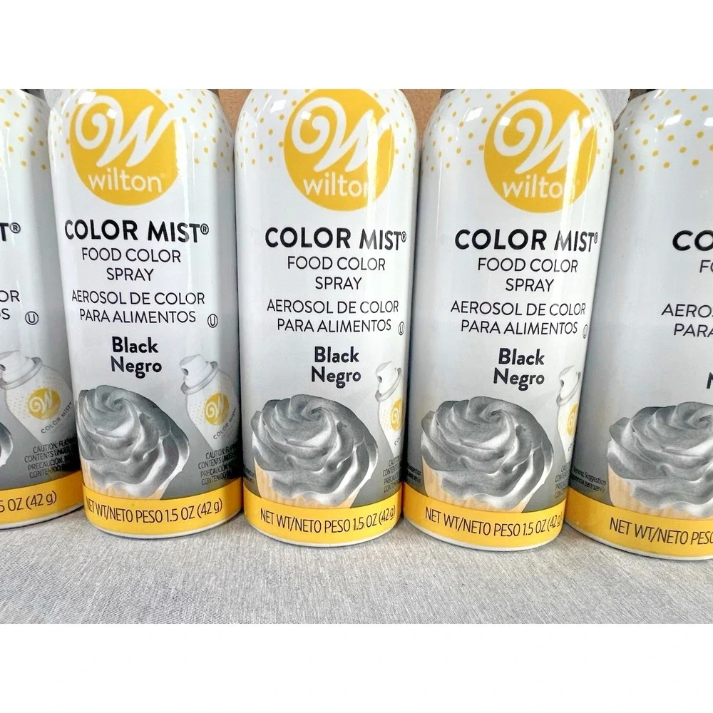 6 WILTON 1.5 Oz BLACK COLOR MIST FOOD SPARY Baking HOLIDAY WEDDING CAKES cupcake